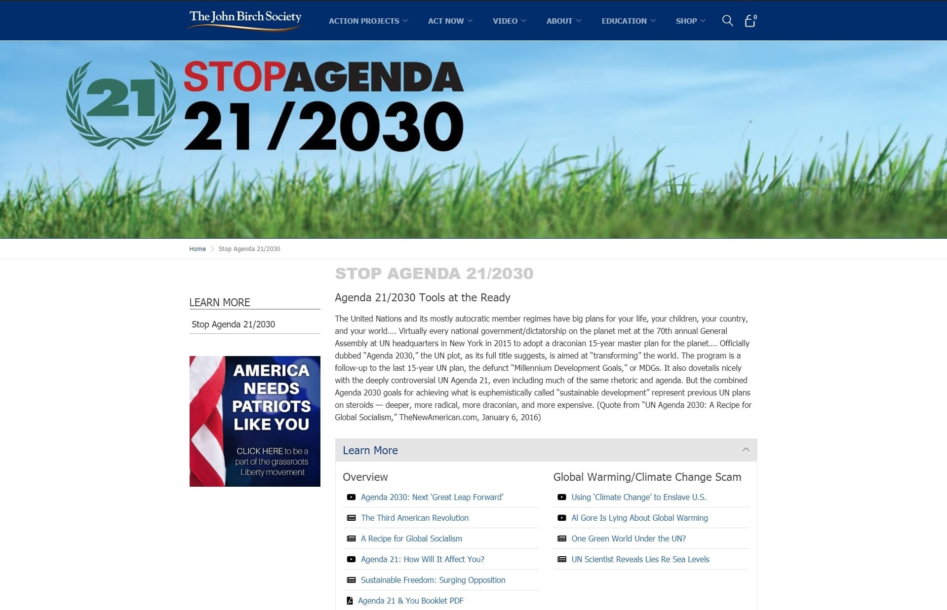 Stop Agenda 21 30 Action Project Launches The John Birch Society