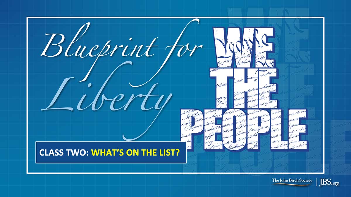 Class 2: What’s On the List?