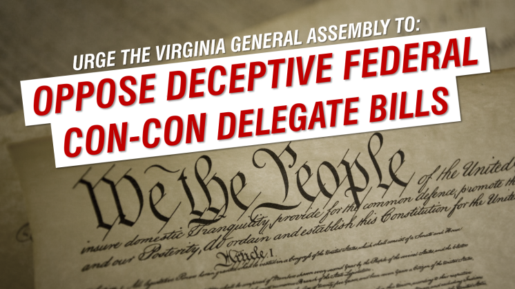 Stop Deceptive Virginia Federal Con-Con Delegate Bills HB 8 and SB 549