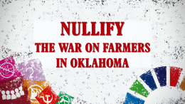 Nullify the War on Farmers in Oklahoma With SB 2128
