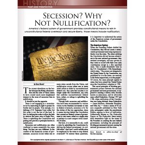 Secession? Why Not Nullification? reprint