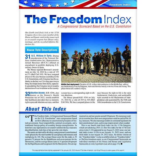 Freedom Index January 2023 reprint