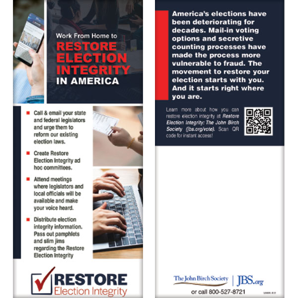 Work From Home to Restore Election Integrity In America slim jim