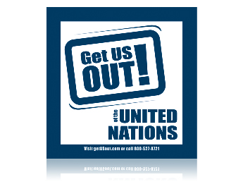 Get US out! of UN window cling