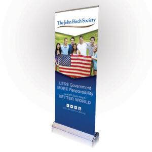 DOWNLOAD - JBS Flag "Less government, more responsibility..." Pull up Banner-0